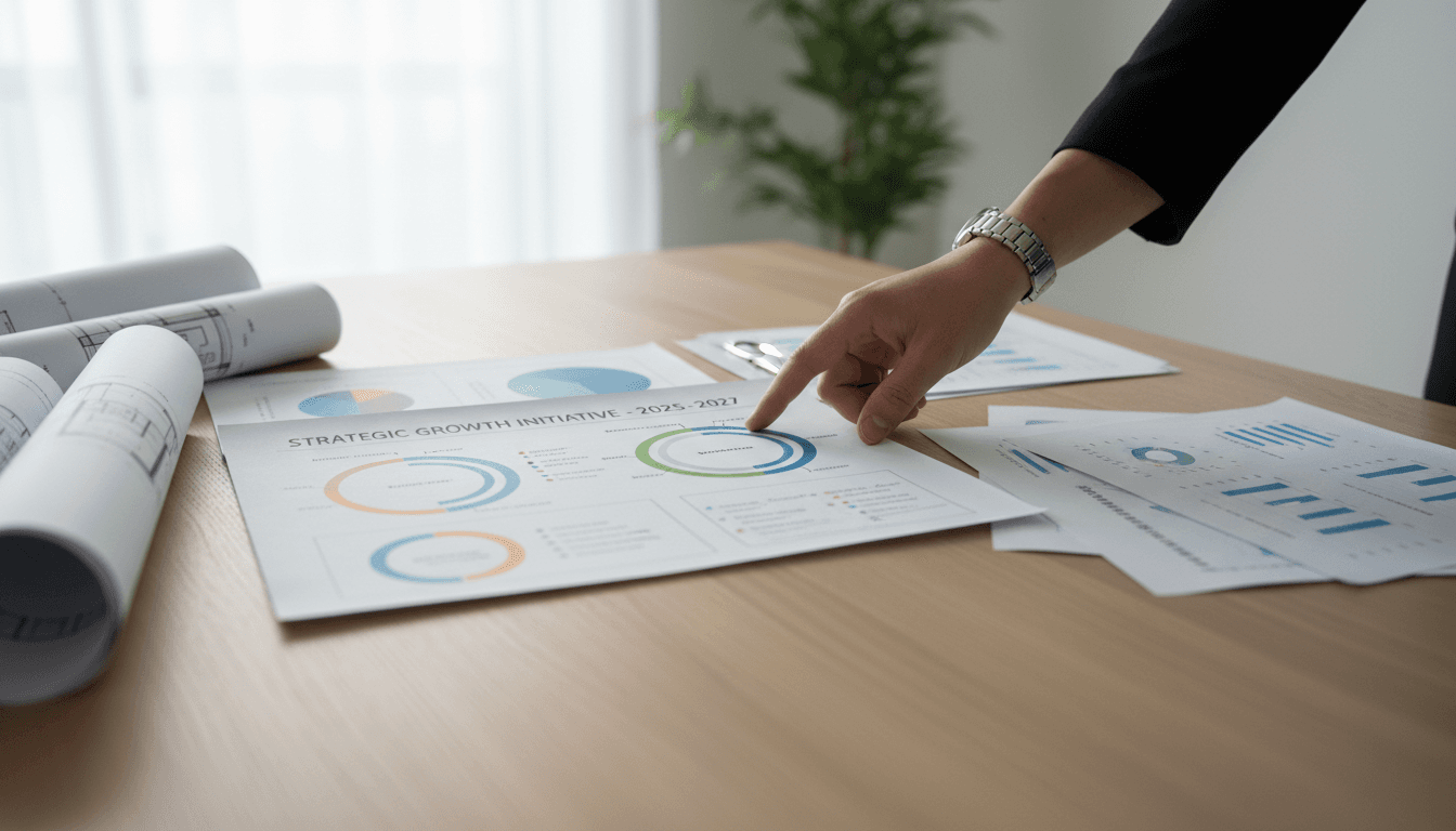 Data strategy consultant reviewing roadmap