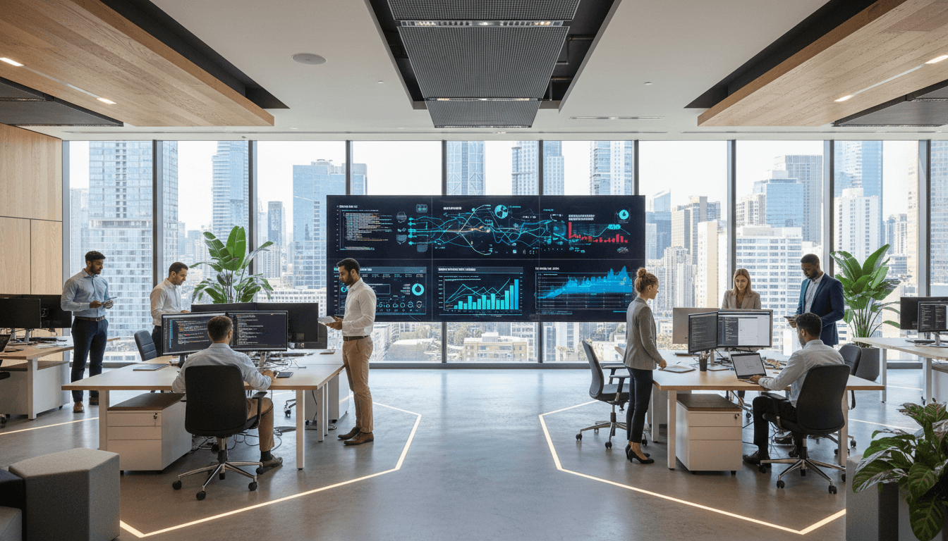 Data Services Group Dallas office workspace with analytics technology